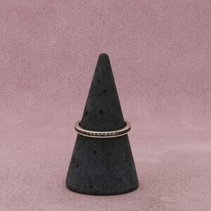 sterling silver dainty channel-set cz stack band ring size 7